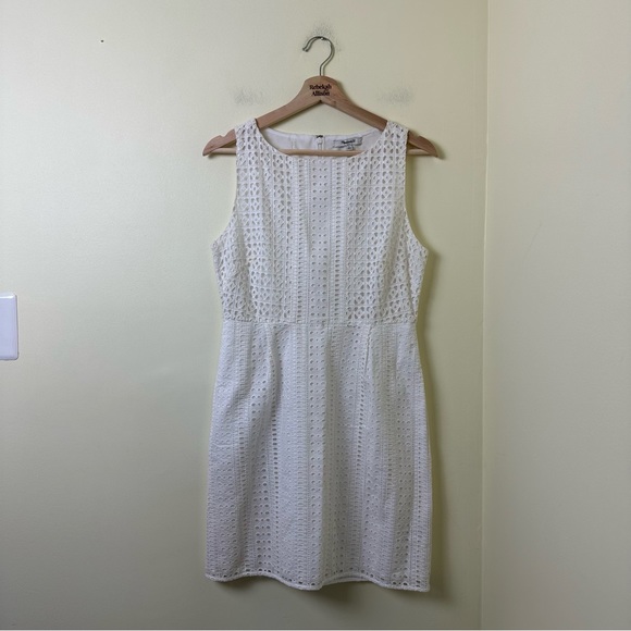 NWT Madewell White Eyelet Sleeveless Dress Size 6 - Picture 2 of 10